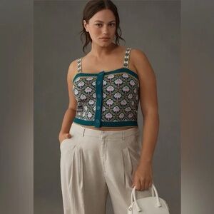 Maeve Square Neck Cropped Knit Tank